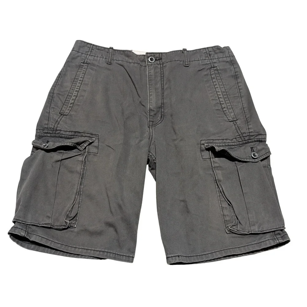 Levi Strauss Cargo Shorts Mens 33 Gray Relaxed Fit Cotton Utility‎ Work